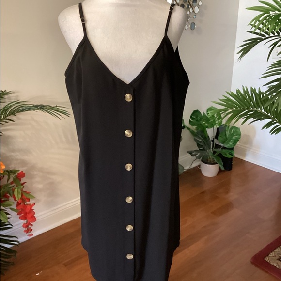 Button-Front Mini Dress - Picture 1 of 4